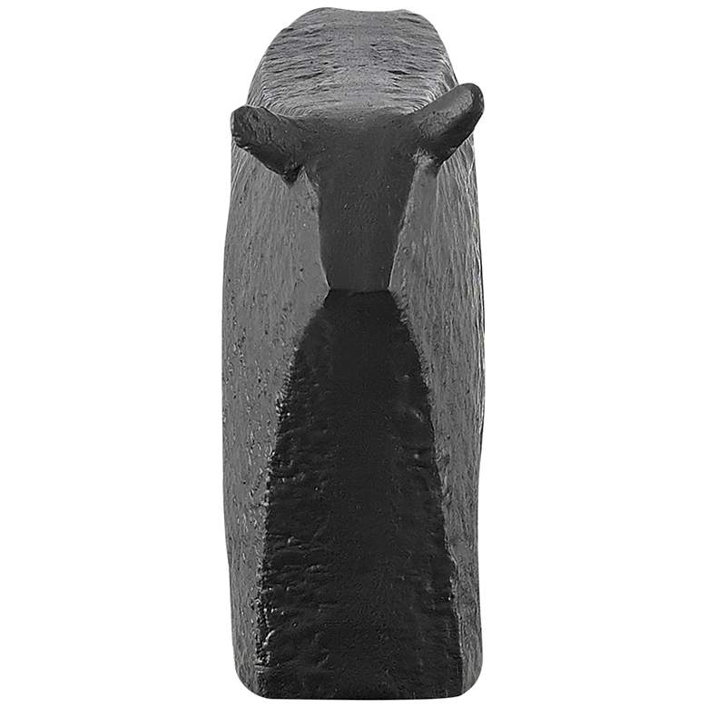 Image 4 Sampson Textured Matte Black 10 1/2 inch Wide Bull Figurine more views