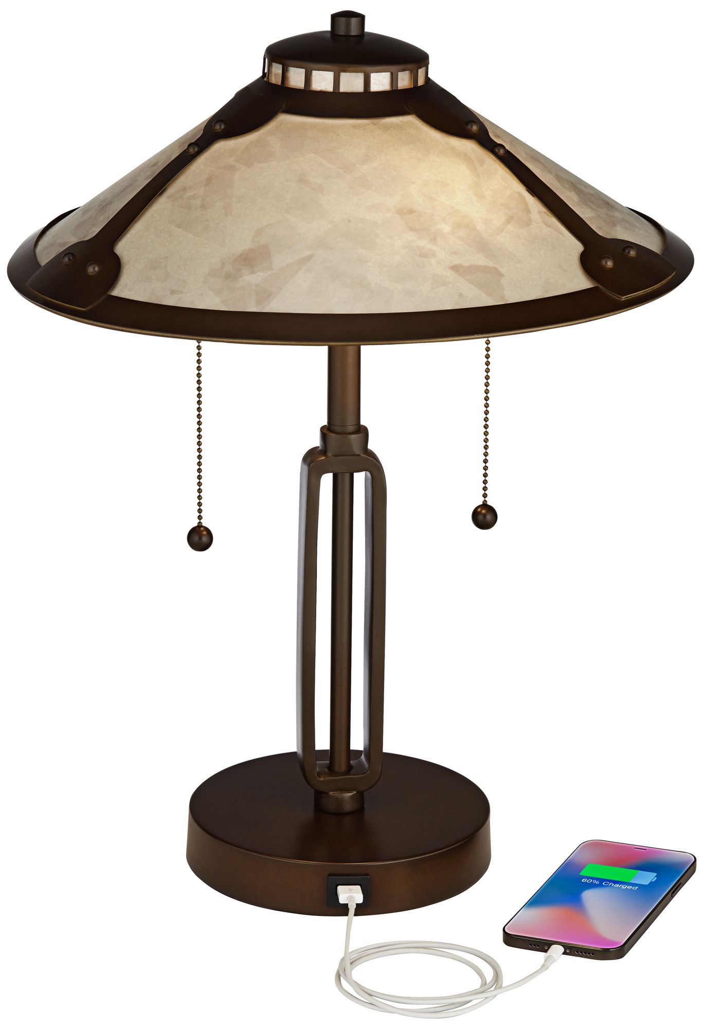 samuel mica shade desk lamp with usb port