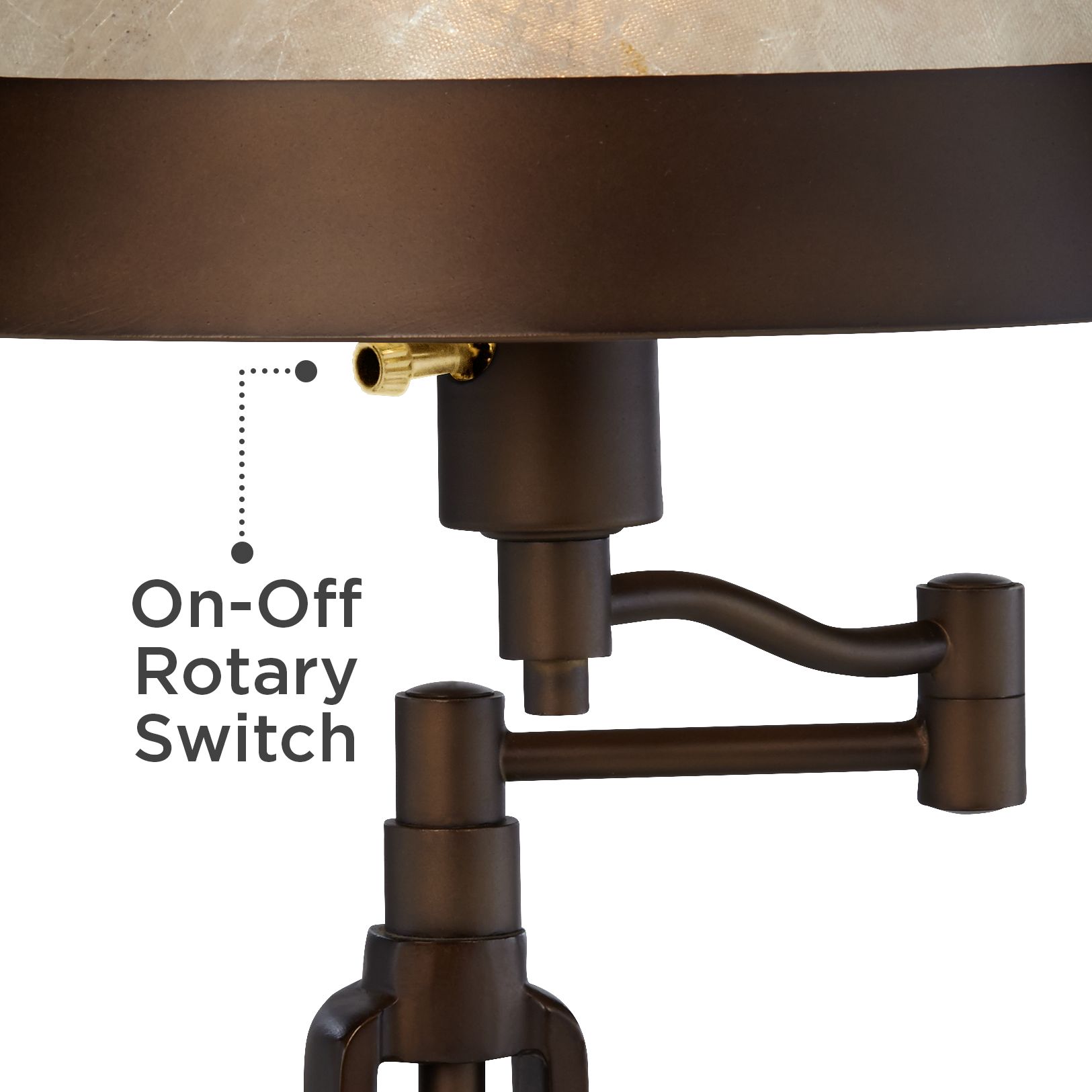 Samuel Swing Arm Desk Lamp with Mica Shade and USB Port 6T629