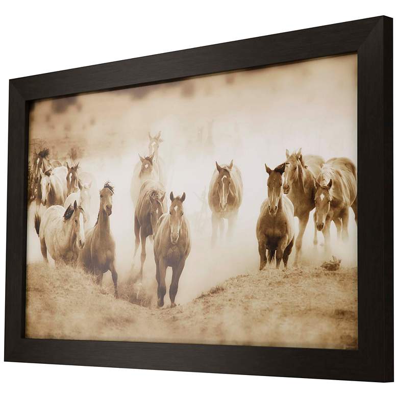 Image 6 San Cristobol Horses 50" Wide Framed Giclee Wall Art more views