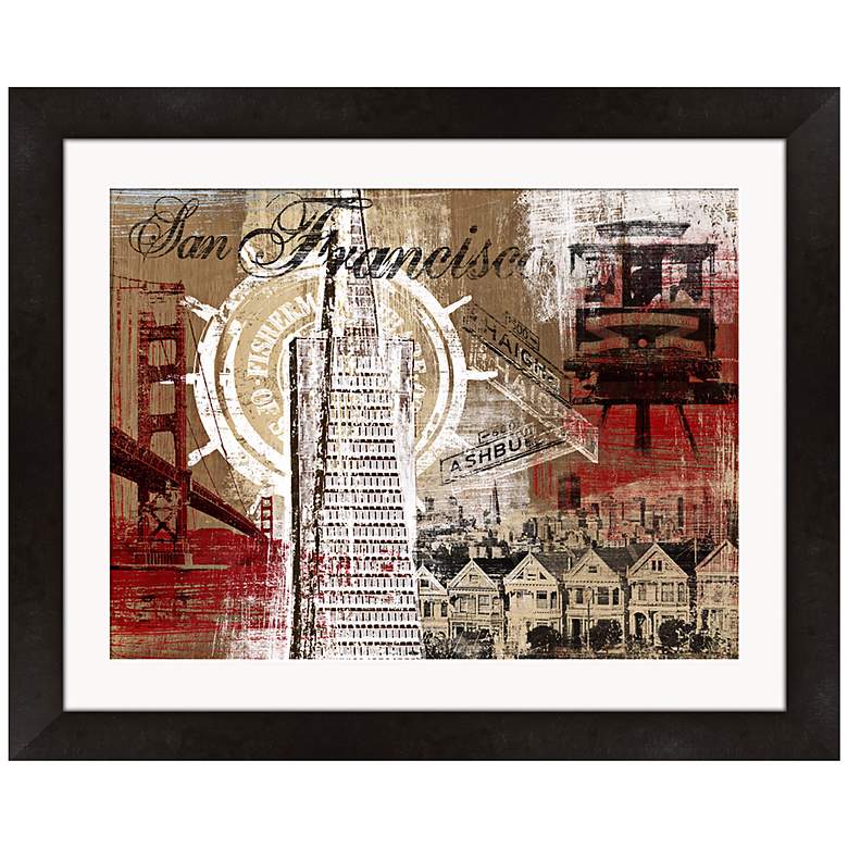 Image 1 San Francisco Collage 21 inch Wide Framed Wall Art