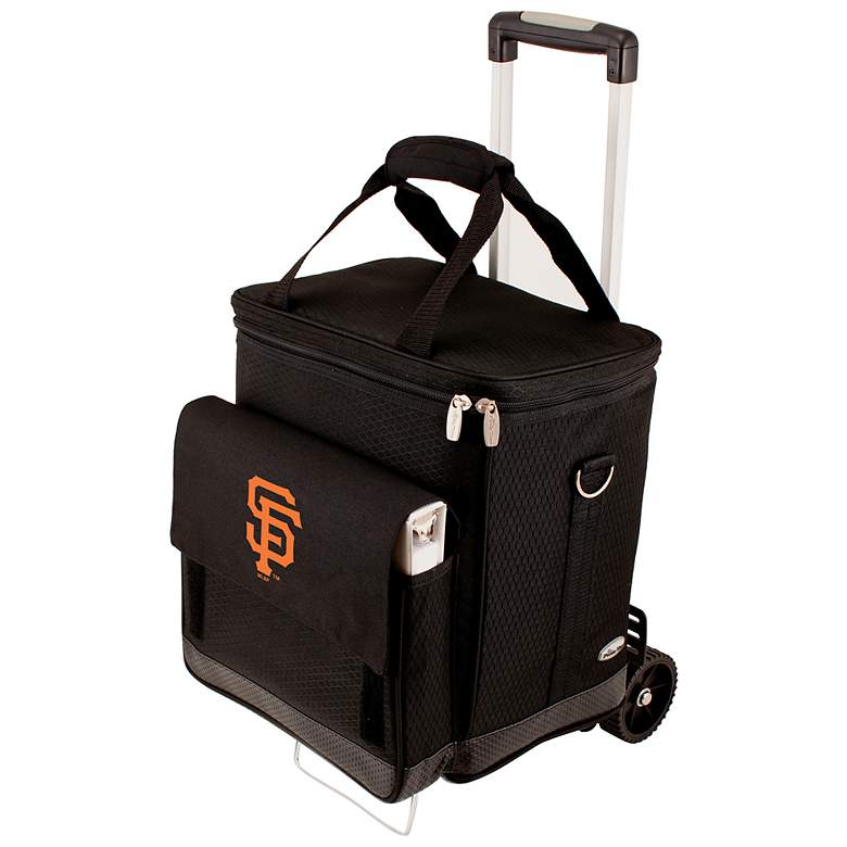 Image 1 San Francisco Giants Black Wine Cellar with Trolley