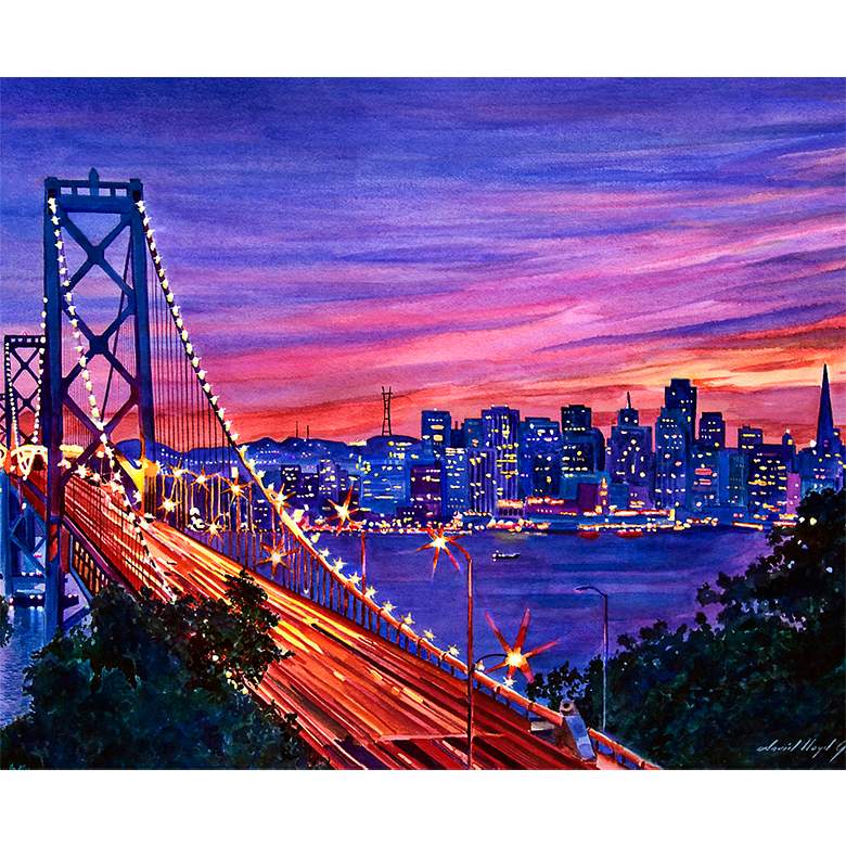 Image 1 San Francisco Nights 26 inch Wide Bright Giclee Wall Art