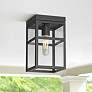 1_San Lucas 10 1/4" High Sand Black Outdoor Flushmount Ceiling Light