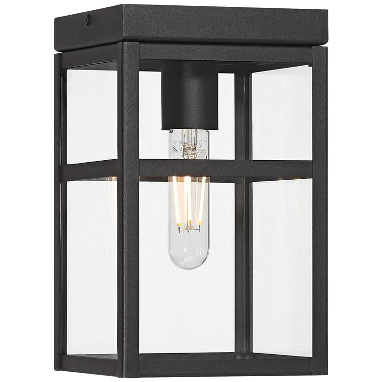 Image 5 San Lucas 10 1/4" High Sand Black Outdoor Flushmount Ceiling Light more views