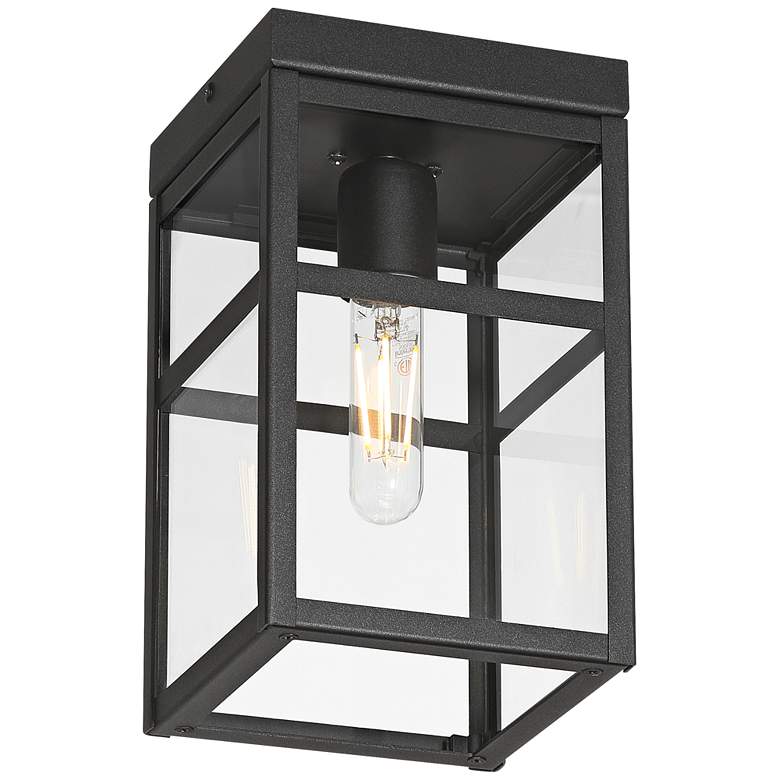 Image 6 San Lucas 10 1/4" High Sand Black Outdoor Flushmount Ceiling Light more views
