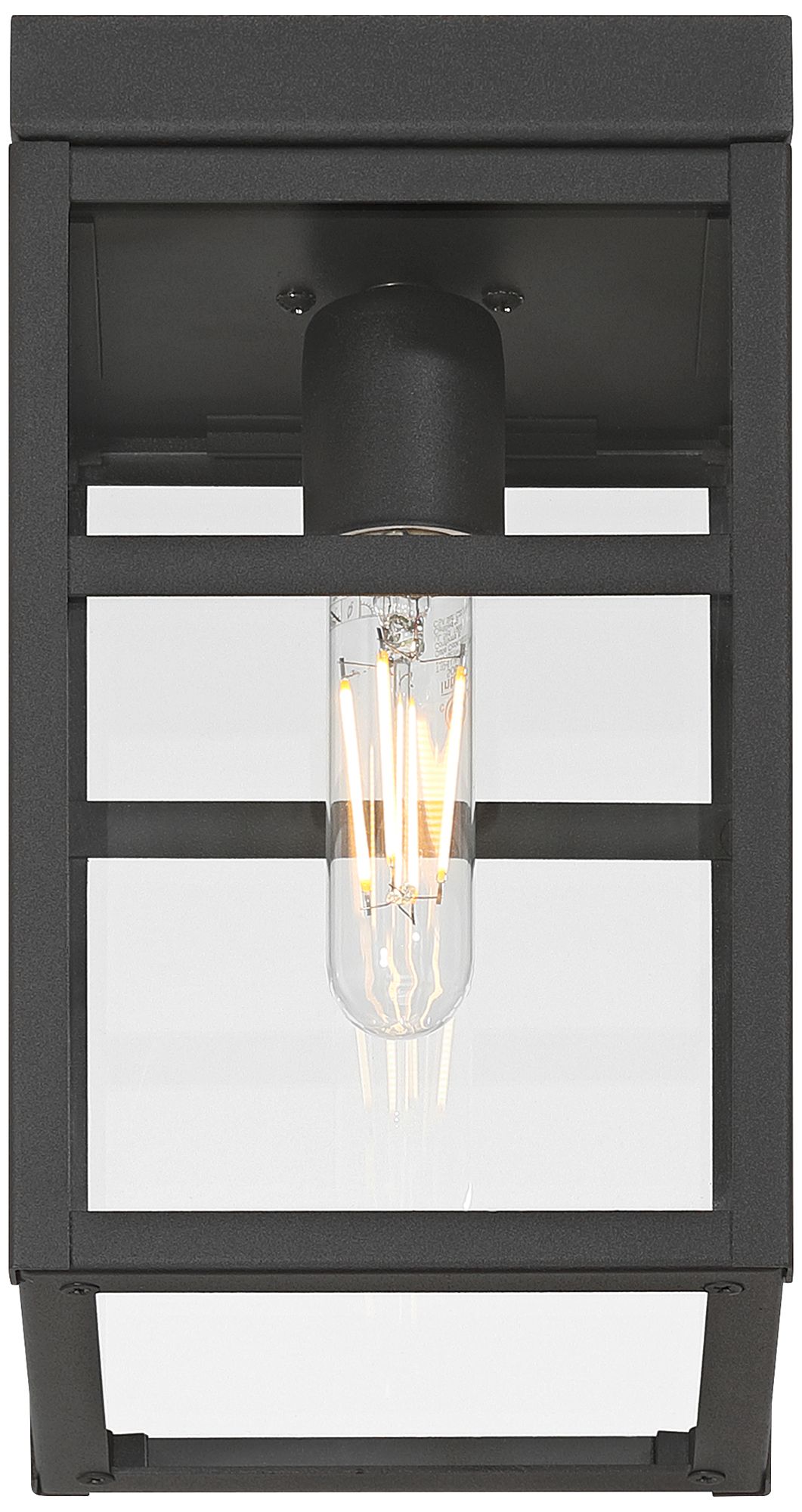 San Lucas 10 1/4" High Sand Black Outdoor Flushmount Ceiling Light