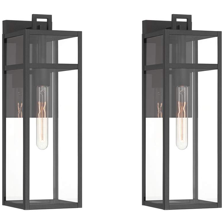 Image 3 San Lucas 18 3/4" High Sand Black Outdoor Wall Light Set of 2