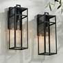 3_San Lucas 18 3/4" High Sand Black Outdoor Wall Light Set of 2