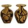 San Luis Multi-Color Tan 2-Piece 5"H Art Glass Vases Set