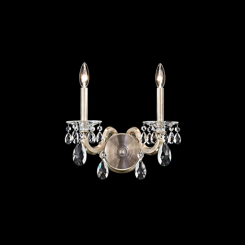 Image 2 San Marco 14"H x 14"W 2-Light Crystal Wall Sconce in Antique Silv more views