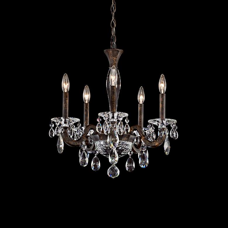 Image 2 San Marco 22"H x 20.3"W 5-Lt Crystal Chandelier in Hrlm Bronze more views