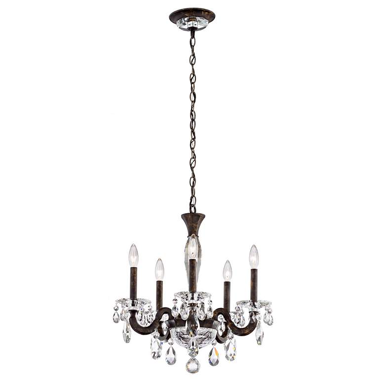 Image 4 San Marco 22"H x 20.3"W 5-Lt Crystal Chandelier in Hrlm Bronze more views