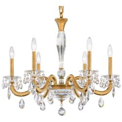 San Marco 24&quot;H x 28.3&quot;W 6-Lt Crystal Chandelier in Hrlm Gold