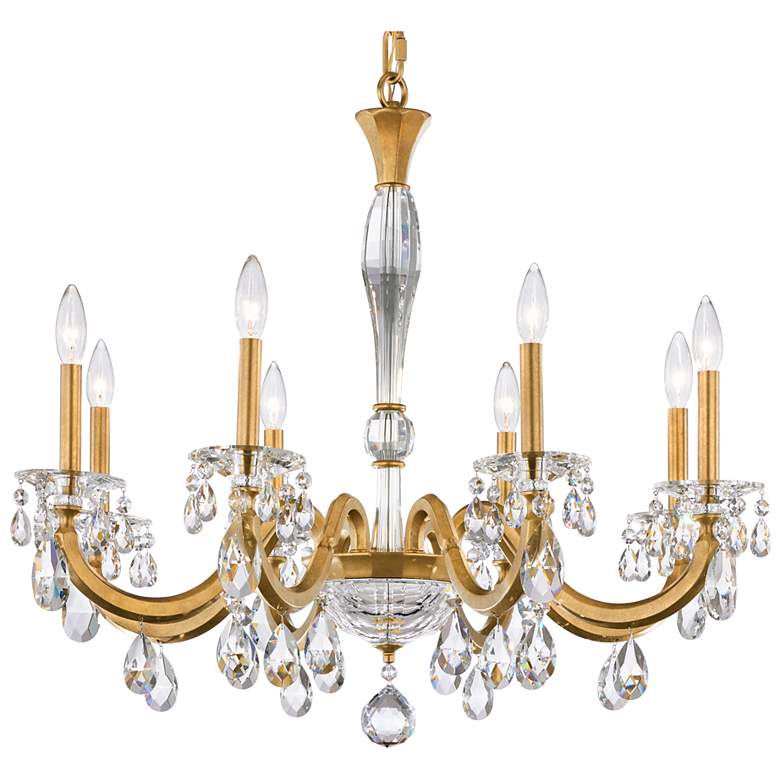 Image 1 San Marco 26.8"H x 32.3"W 8-Lt Crystal Chandelier in Hrlm Gold