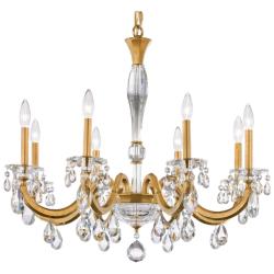 San Marco 26.8&quot;H x 32.3&quot;W 8-Lt Crystal Chandelier in Hrlm Gold