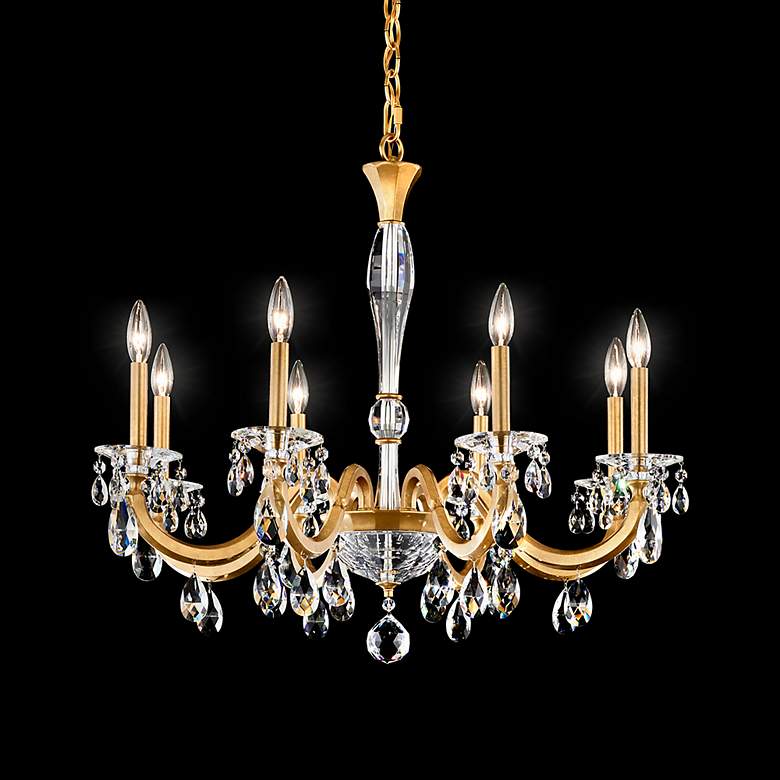 Image 2 San Marco 26.8"H x 32.3"W 8-Lt Crystal Chandelier in Hrlm Gold more views