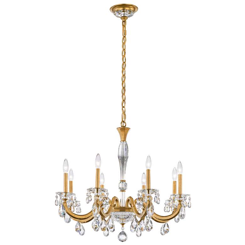 Image 4 San Marco 26.8"H x 32.3"W 8-Lt Crystal Chandelier in Hrlm Gold more views
