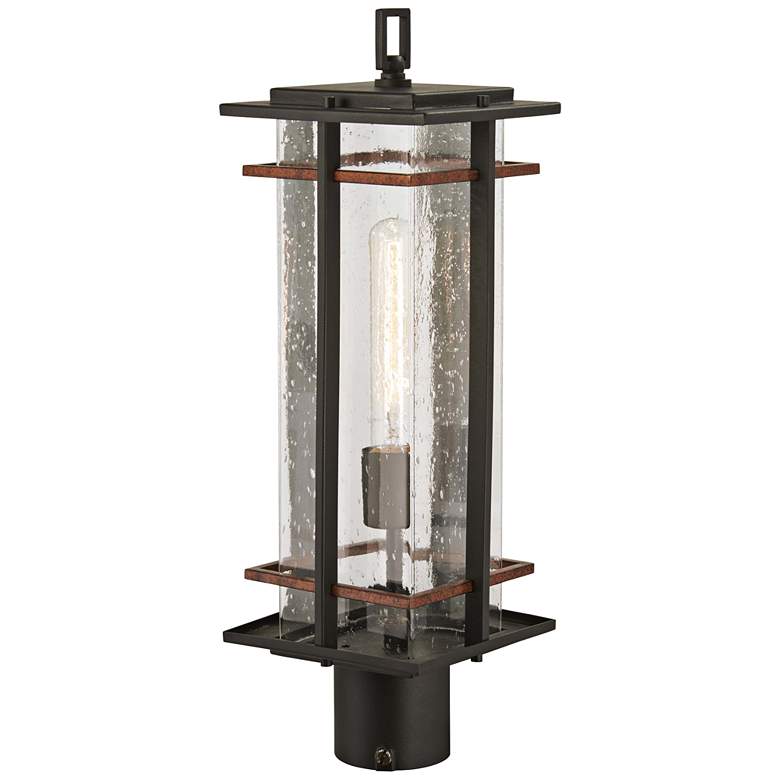 Image 2 San Marcos 20 1/2" High Black and Copper Outdoor Post Light
