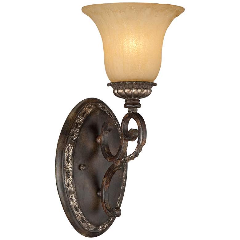 Image 2 San Marino Bronze and Gold 14 1/2 inch High Wall Sconce