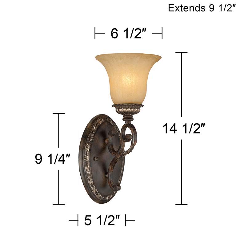 Image 7 San Marino Bronze and Gold 14 1/2 inch High Wall Sconce more views