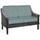San Marino Brown Weave and Canvas Spa Outdoor Loveseat