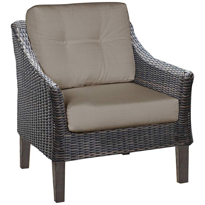 Image 1 San Marino Brown Weave and Cast Ash Outdoor Accent Chair