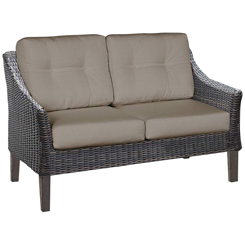 Image 1 San Marino Brown Weave and Cast Ash Outdoor Loveseat