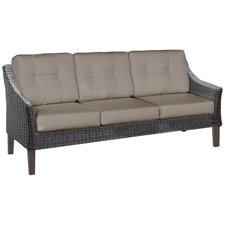 Image 1 San Marino Brown Weave and Cast Ash Outdoor Sofa