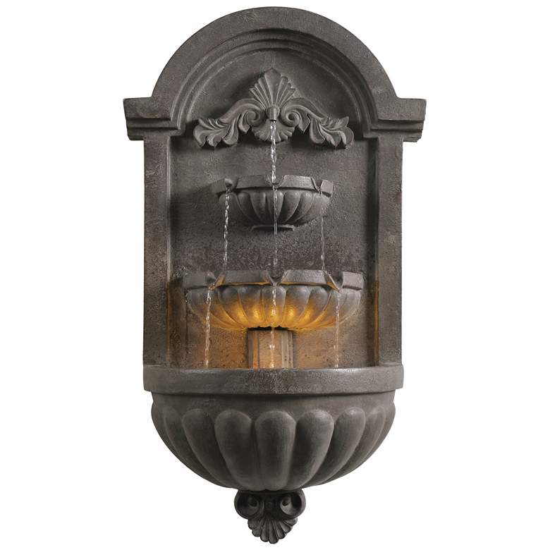 Image 1 San Pablo 34.63" High Plum Bronze Wall Fountain