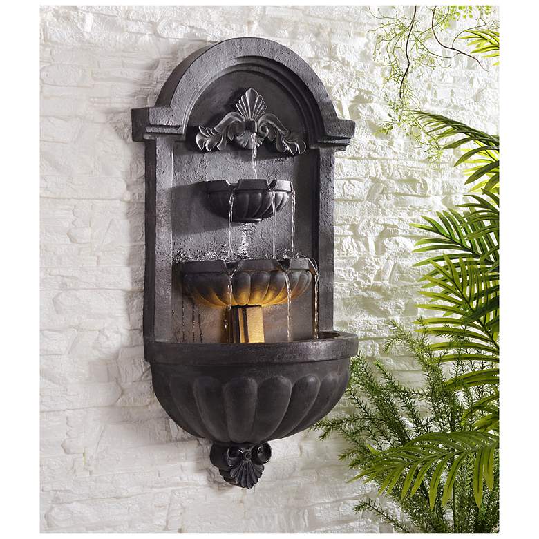 Image 4 San Pablo 34.63" High Plum Bronze Wall Fountain more views