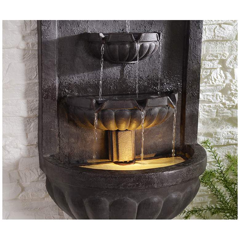 Image 7 San Pablo 34.63" High Plum Bronze Wall Fountain more views