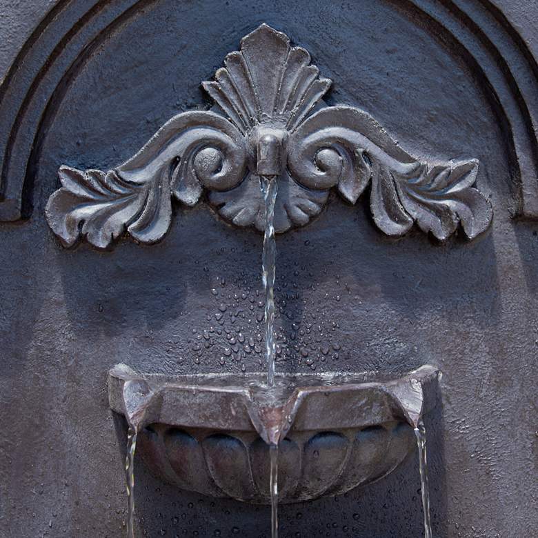 Image 3 San Pablo 34 1/4" High Plum Bronze Outdoor LED Wall Fountain more views