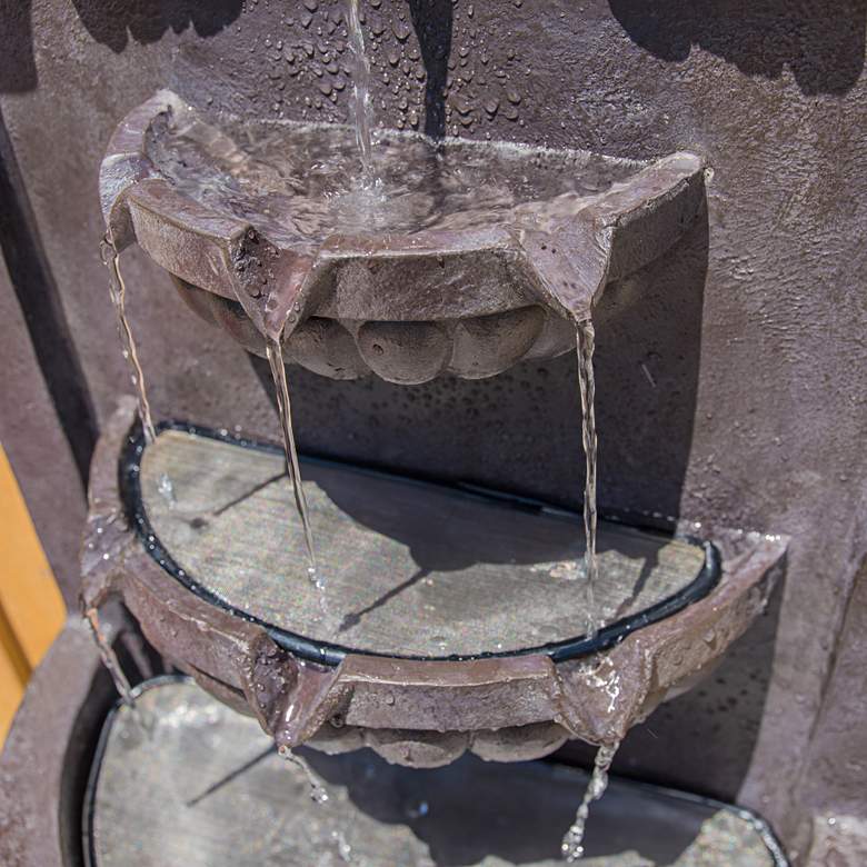 Image 5 San Pablo 34 1/4" High Plum Bronze Outdoor LED Wall Fountain more views