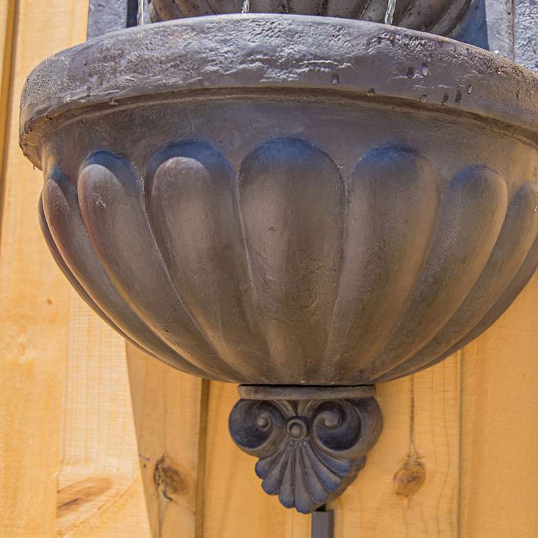 Image 6 San Pablo 34 1/4" High Plum Bronze Outdoor LED Wall Fountain more views