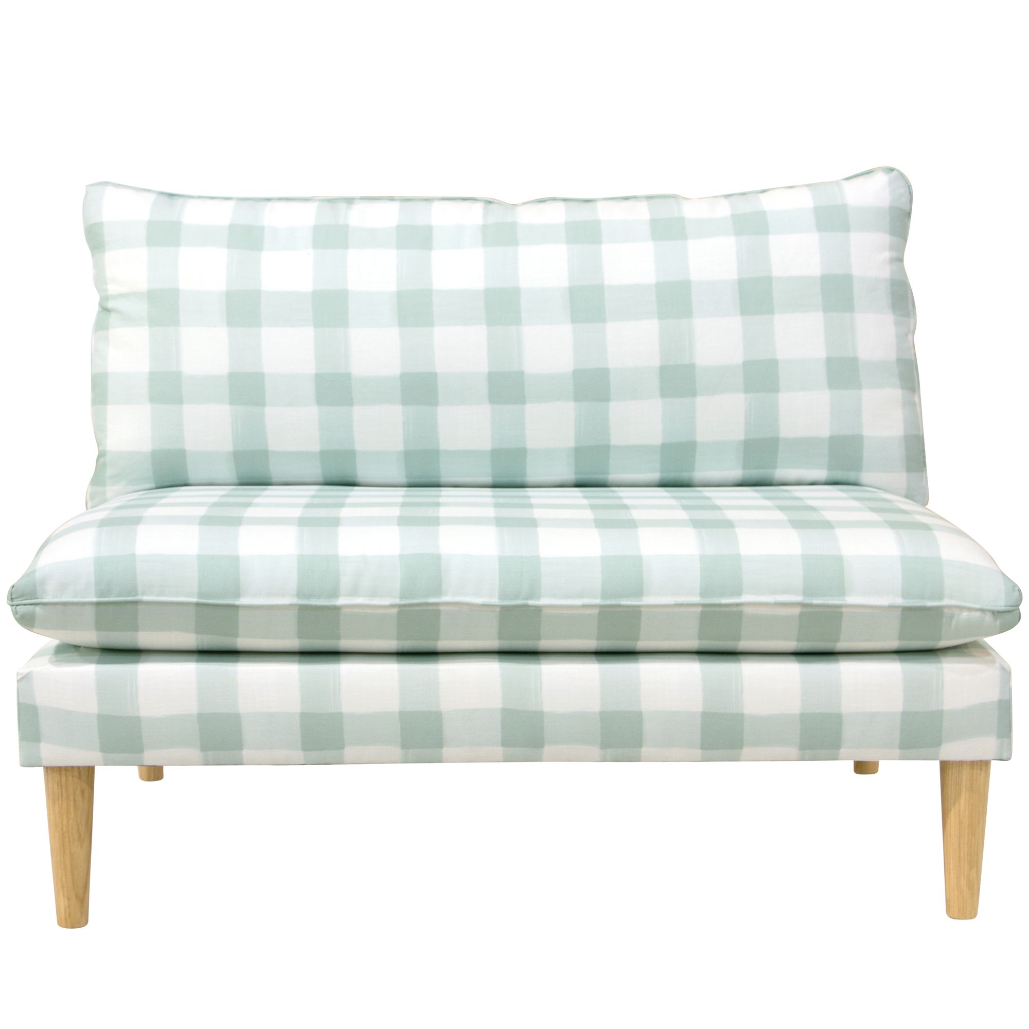 Image 2 San Simeon Buffalo Square Mint Armless Loveseat - Made to Order more views
