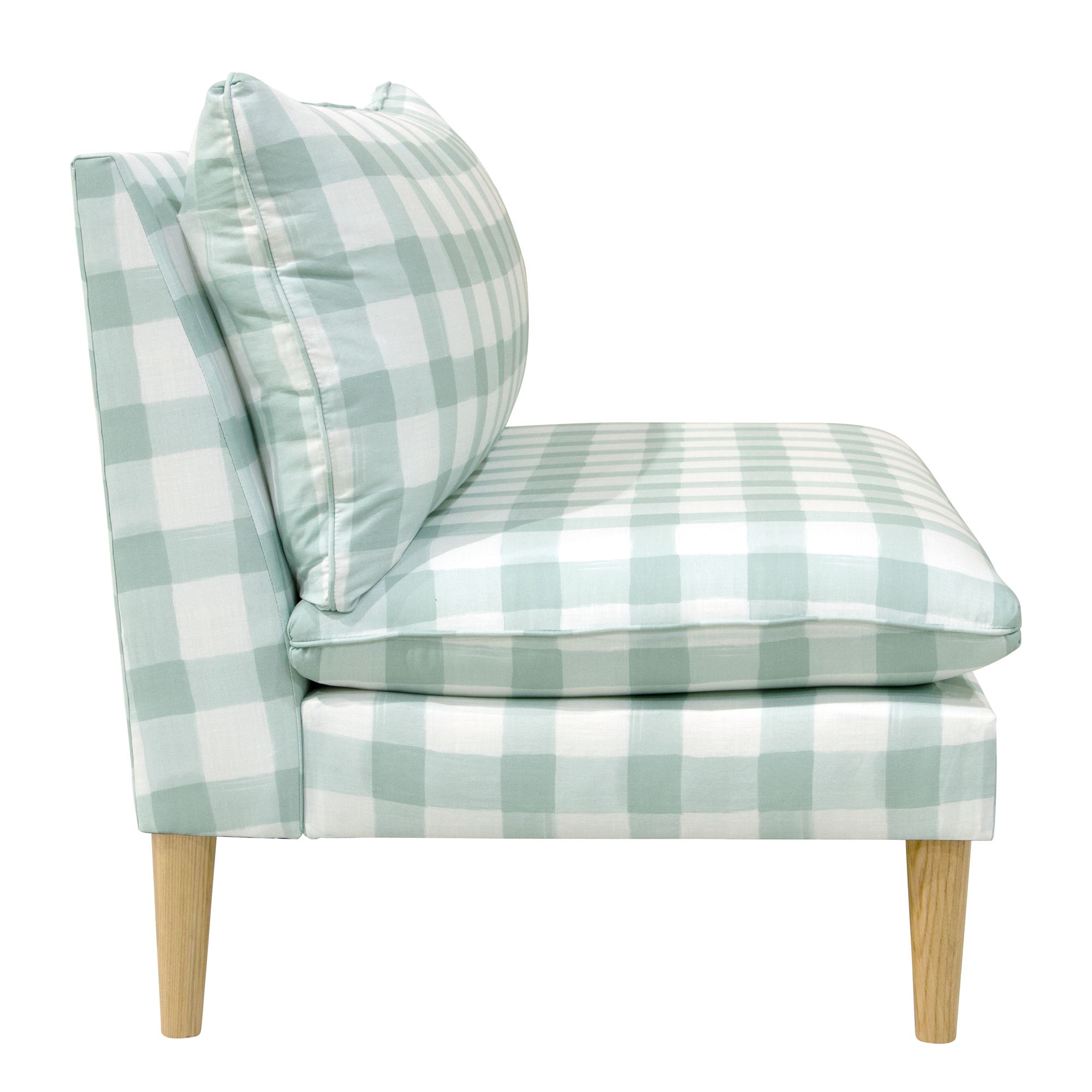 Image 3 San Simeon Buffalo Square Mint Armless Loveseat - Made to Order more views