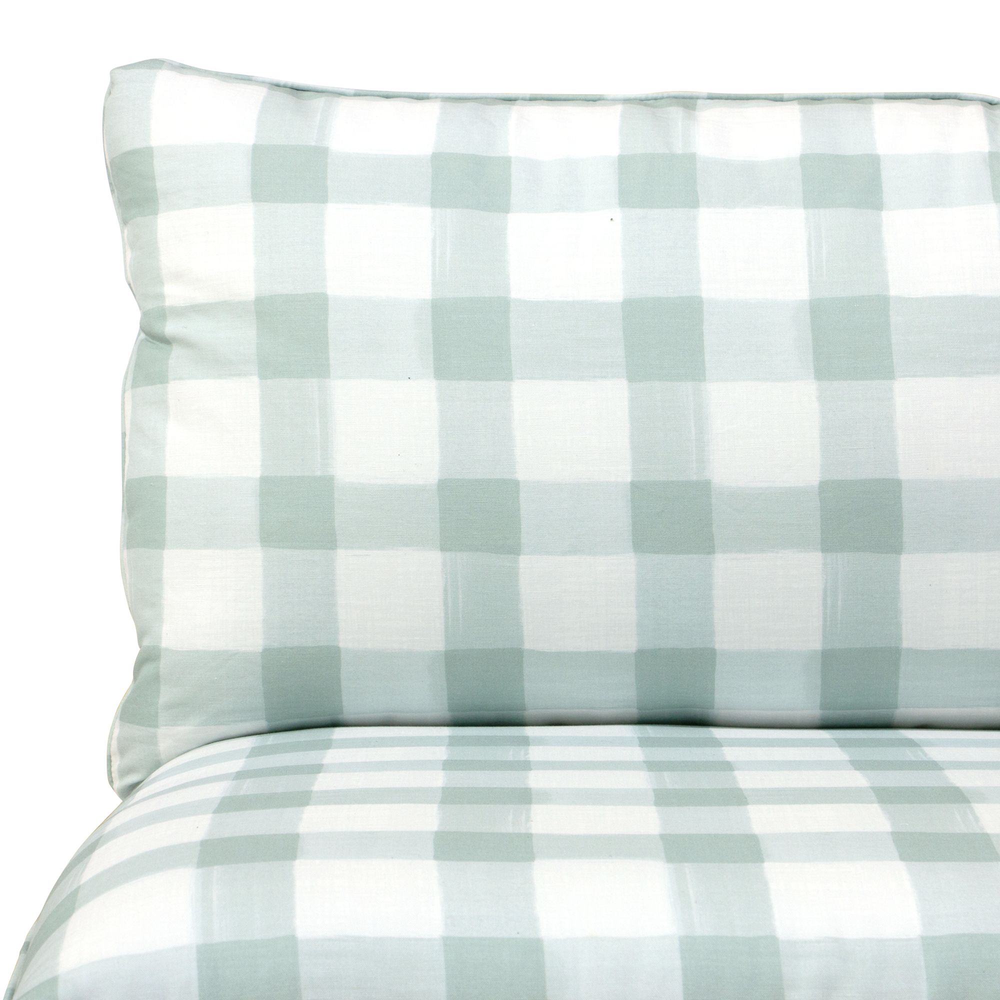 San Simeon Buffalo Square Mint Armless Loveseat - Made to Order