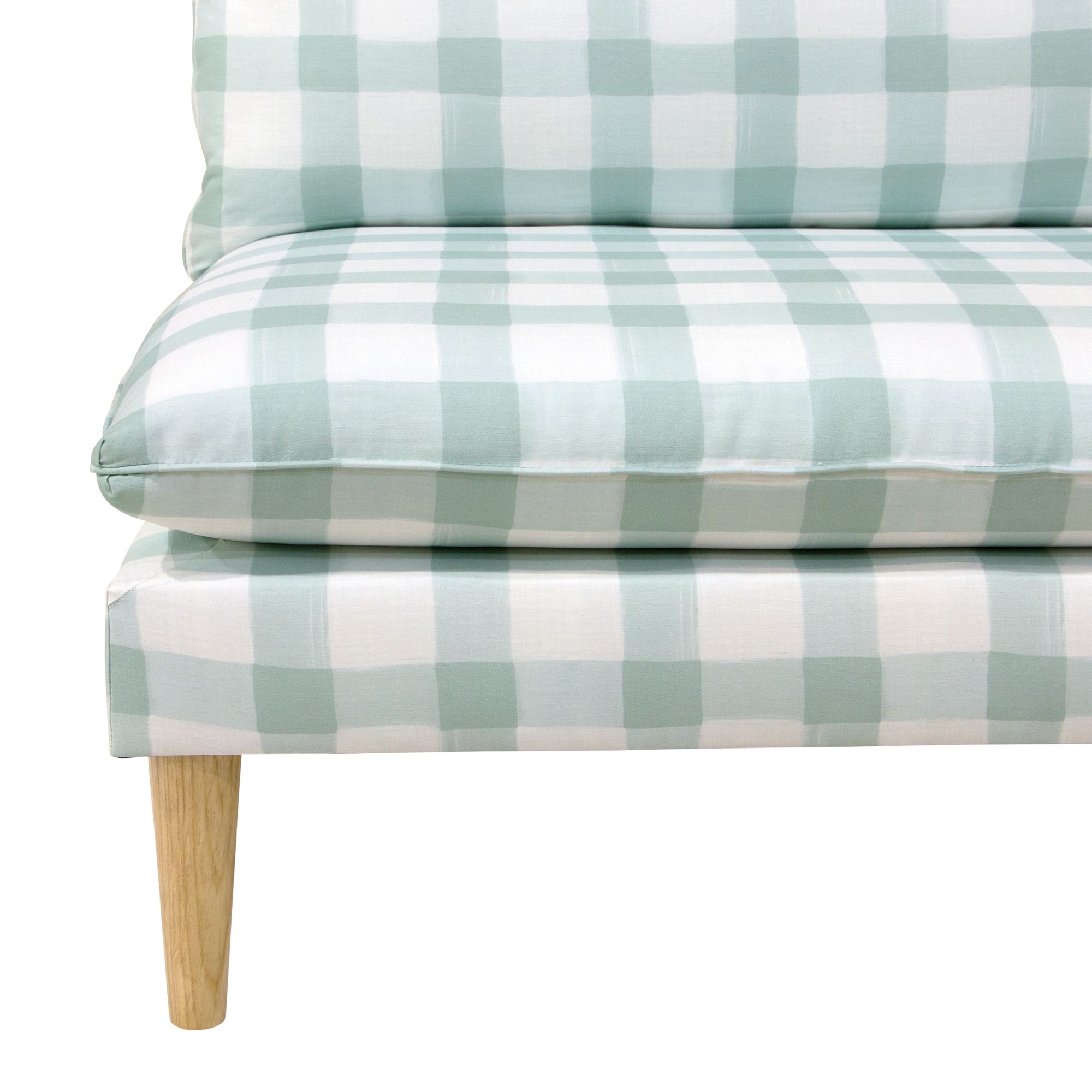 San Simeon Buffalo Square Mint Armless Loveseat - Made to Order