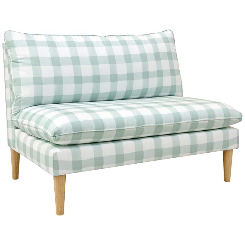 Image 1 San Simeon Buffalo Square Mint Armless Loveseat