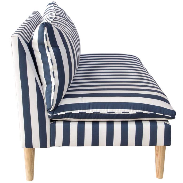 Image 3 San Simeon Cabana Stripe Navy and White Armless Loveseat more views