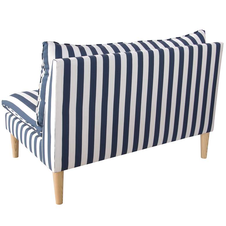 Image 4 San Simeon Cabana Stripe Navy and White Armless Loveseat more views