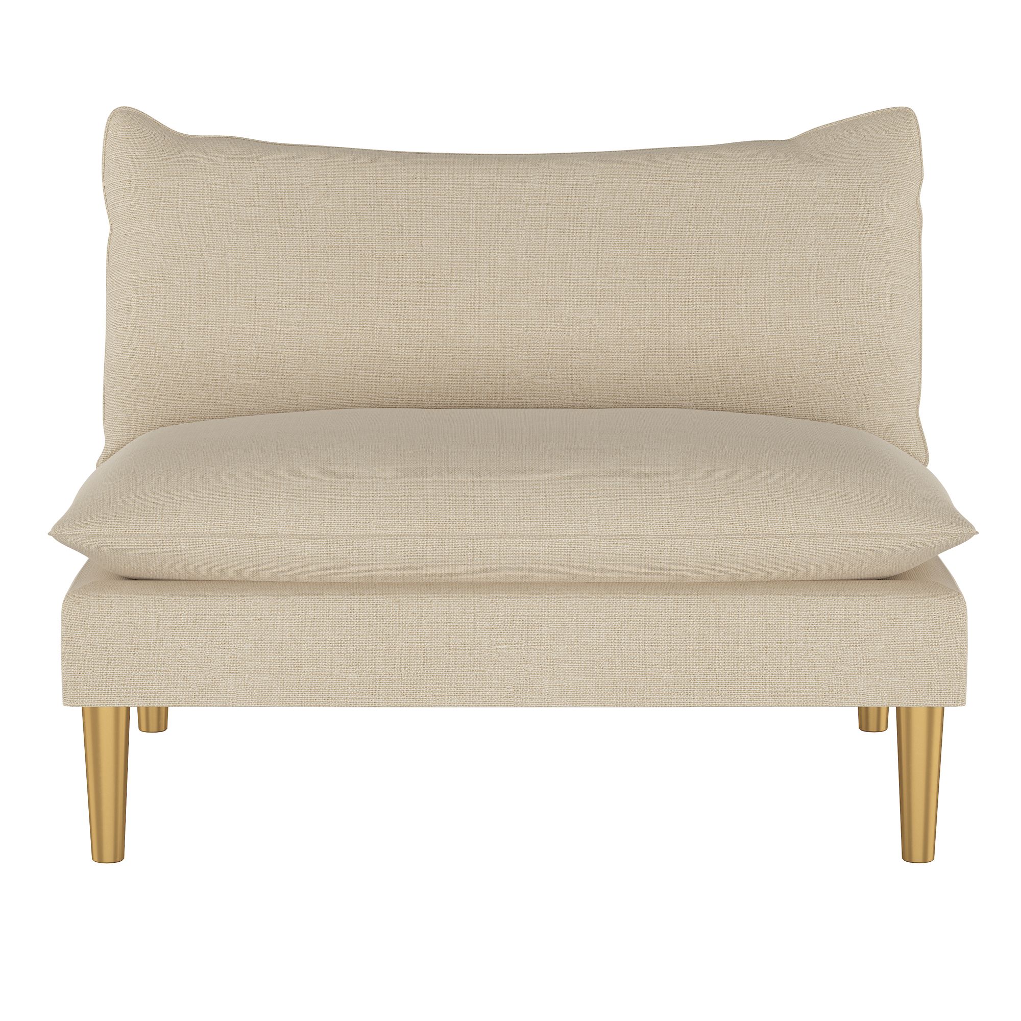 Image 2 San Simeon Linen Fabric Armless Loveseat - Made to Order more views