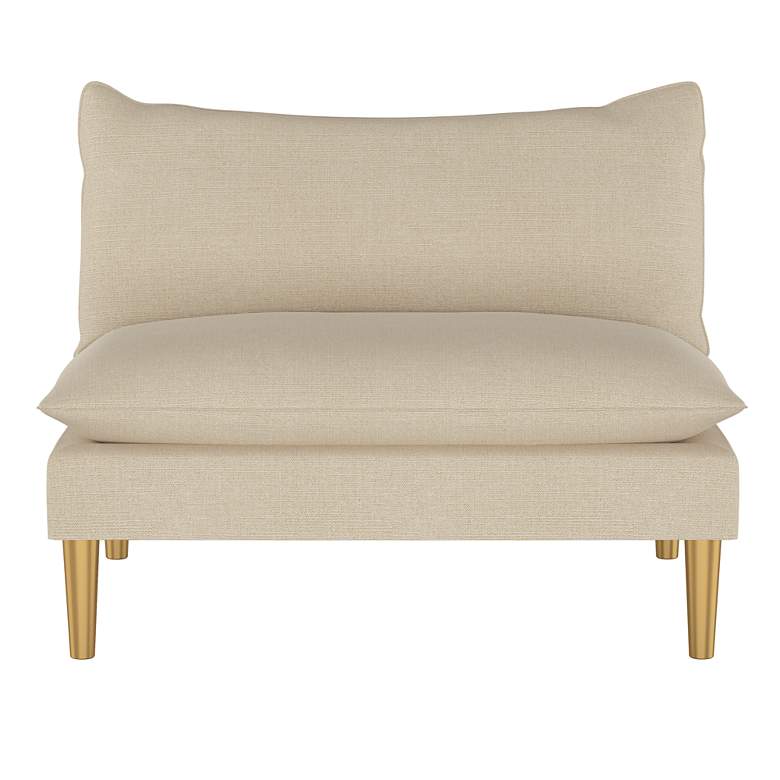 Image 2 San Simeon Linen Fabric Armless Loveseat more views