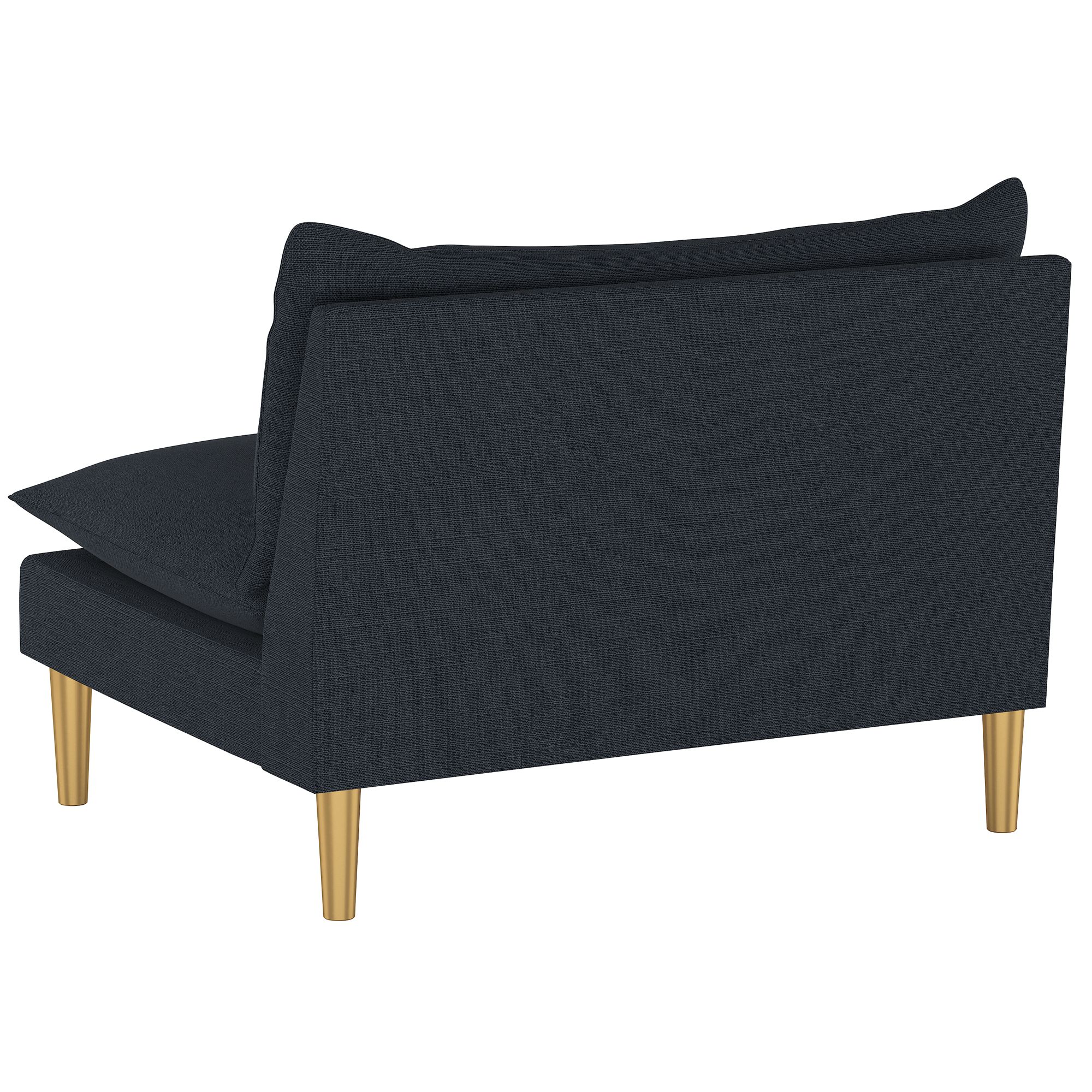Image 4 San Simeon Linen Navy Fabric Armless Loveseat - Made to Order more views