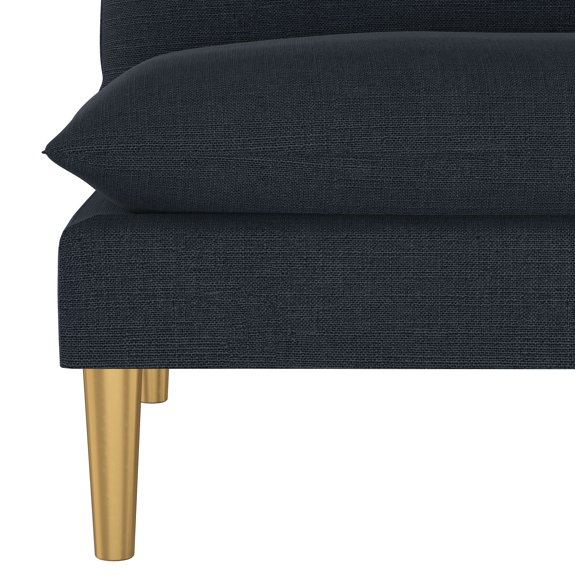 San Simeon Linen Navy Fabric Armless Loveseat - Made to Order