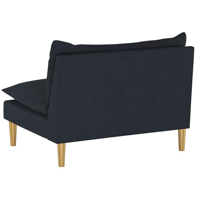 Image 4 San Simeon Linen Navy Fabric Armless Loveseat more views