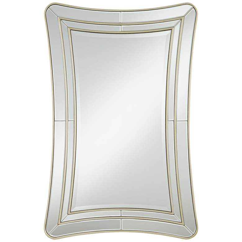 Image 2 San Simeon Matte Champagne 26" x 40" Rectangular Wall Mirror