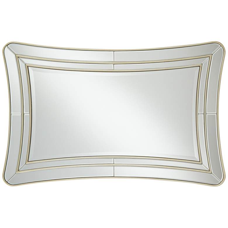 Image 5 San Simeon Matte Champagne 26" x 40" Rectangular Wall Mirror more views