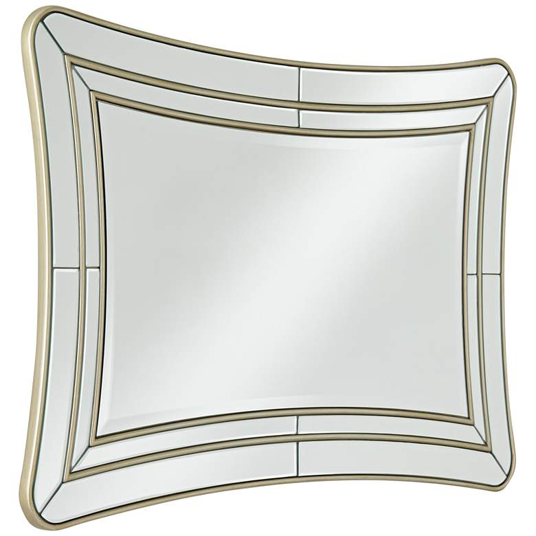 Image 7 San Simeon Matte Champagne 26" x 40" Rectangular Wall Mirror more views